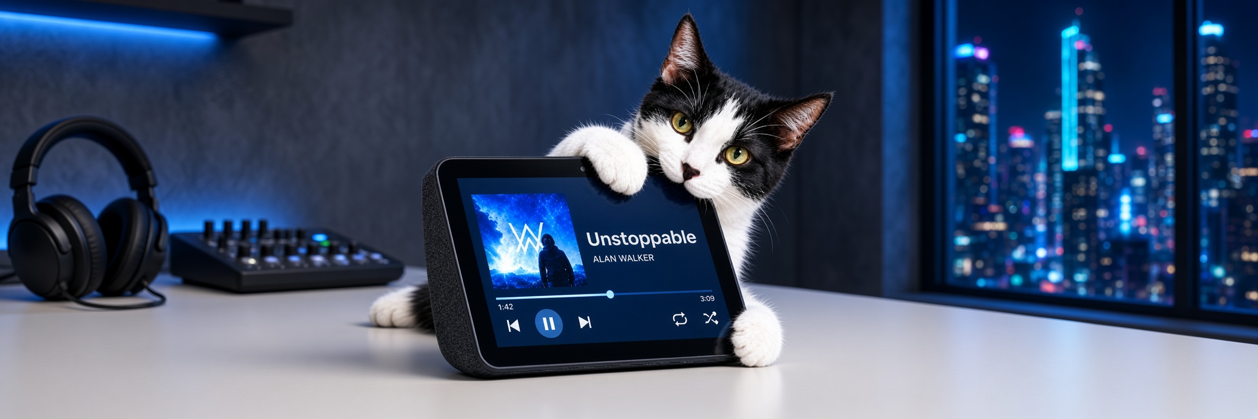 Amazon Cat in the night studio